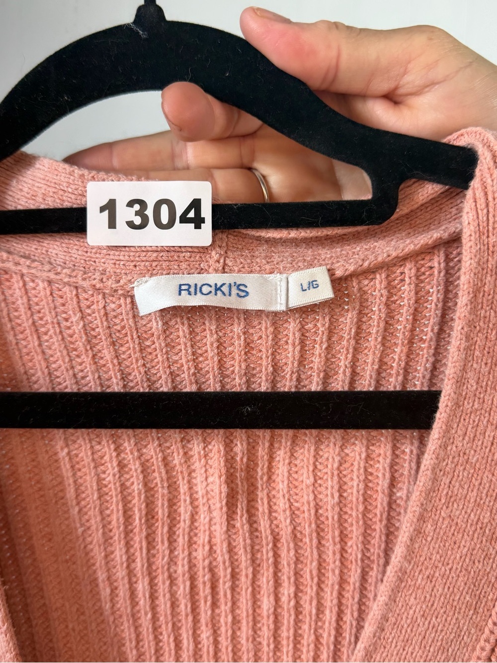 Ricki’s Pink chunky oversized Knit Button Front Cardigan Sweater Large - Picture 5 of 6